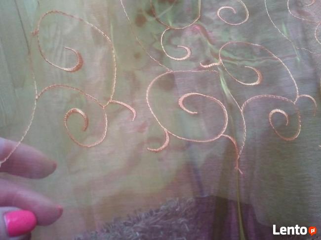 Firana organza, organtyna haft pomarańcz lub ecru 150 cm