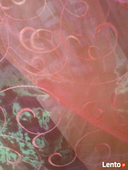 Firana organza, organtyna haft pomarańcz lub ecru 150 cm