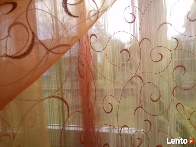 Firana organza, organtyna haft pomarańcz lub ecru 150 cm