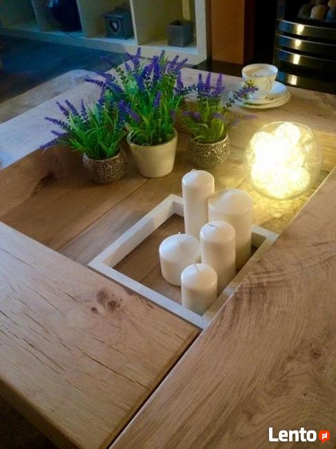 Stolik Kawowy dębowy - Lite drewno dębowe, Klasyczne wykonan