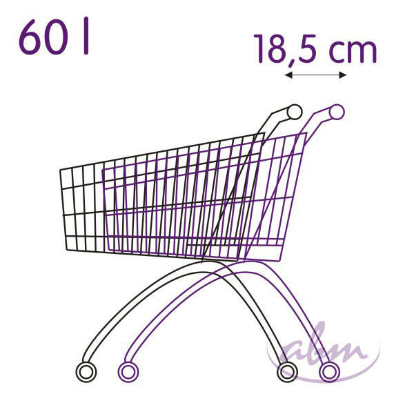 Wózek sklepowy ocynk/czerwony