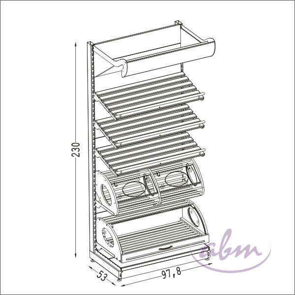 REGAŁ PIEKARNICZY Z OŚWIETLENIEM I NADRUKIEM