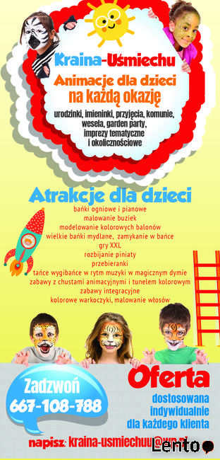 Kalisz/ Ostrów Wielkopolski/ Animacje dla dzieci/ Animator