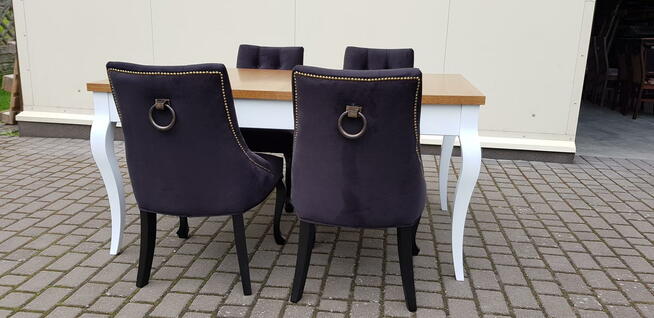 Krzesło pikowane z kolatką Noga LUDWIK Producent nowe