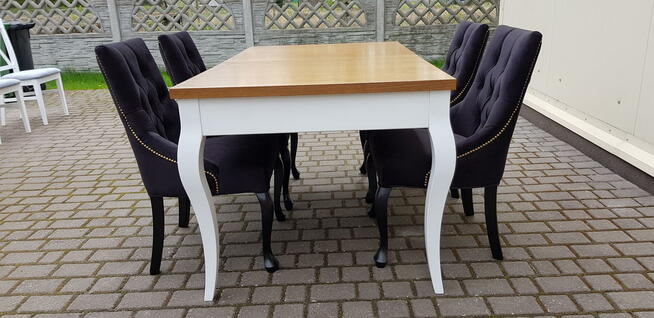 Krzesło pikowane z kolatką Noga LUDWIK Producent nowe