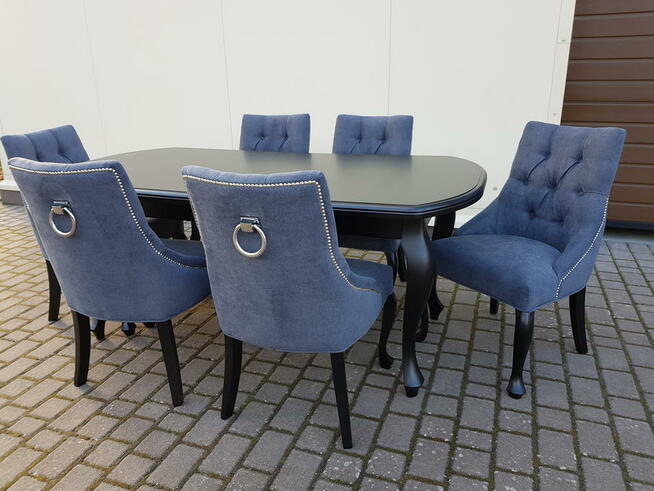 Krzesło pikowane z kolatką Noga LUDWIK Producent nowe