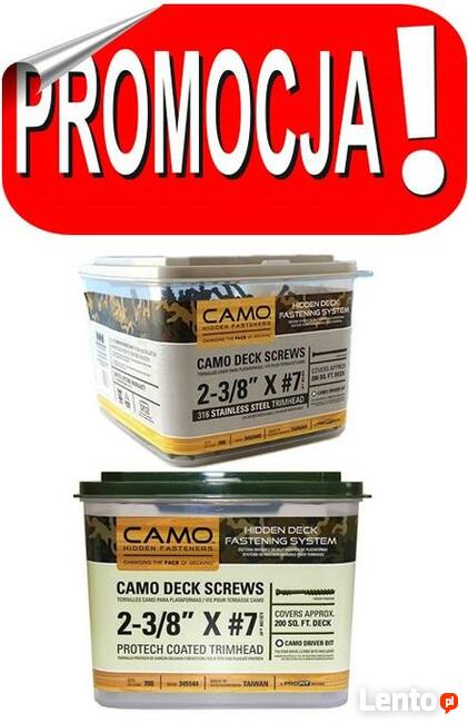 Wkręty tarasowe. Mocowanie tarasowe Camo.