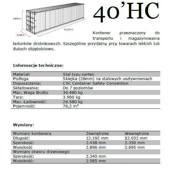 Sprzedaż, skup, wynajem kontenerów morskich