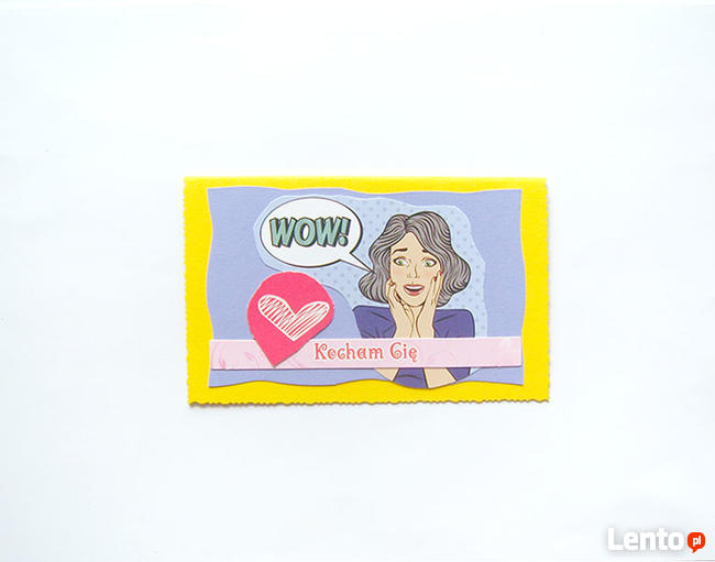 komiksowa kartka z napisem kocham cię, kartka love