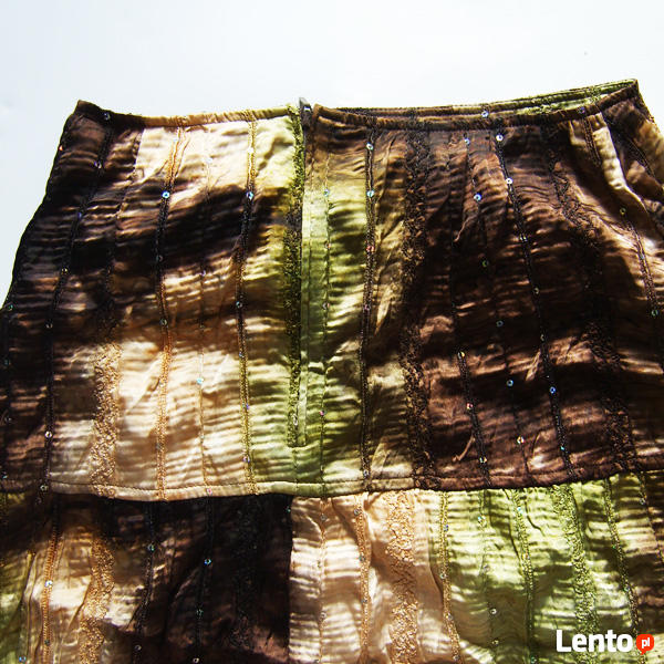 oliwkowa spódnica długa, spódnica ombre, boho spódnica ładna