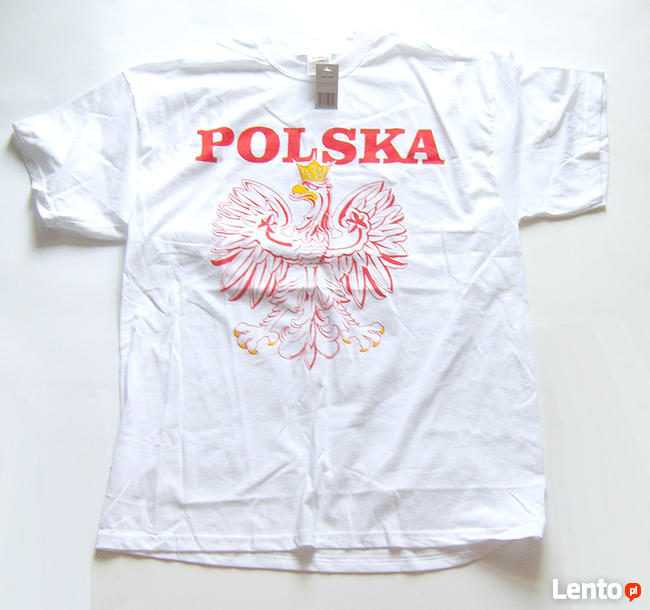 koszulka z orzełkiem, biała koszulka z orłem rozmiar L