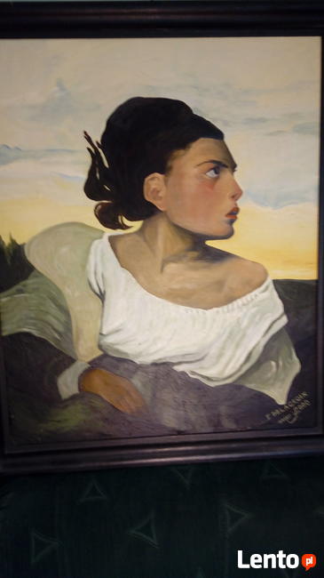 Delacroix Young orphan girl olej na płycie 70 x 60 cm