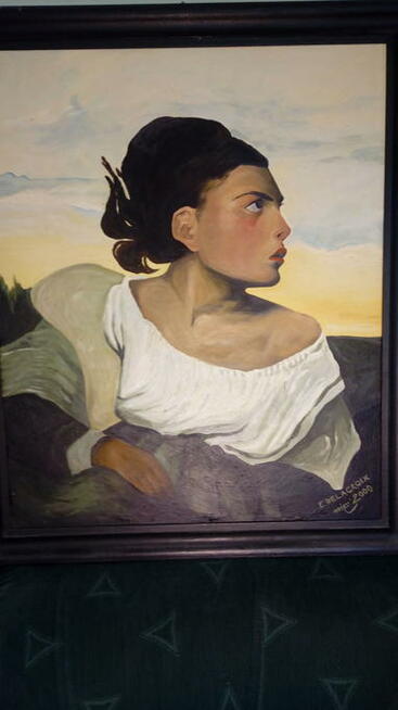 Delacroix Young orphan girl olej na płycie 70 x 60 cm
