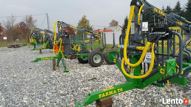 PRZYCZEPA LEŚNA 6t FARMA ŻURAW 4,2m HDS CHWYTAK ROZDZIELACZ