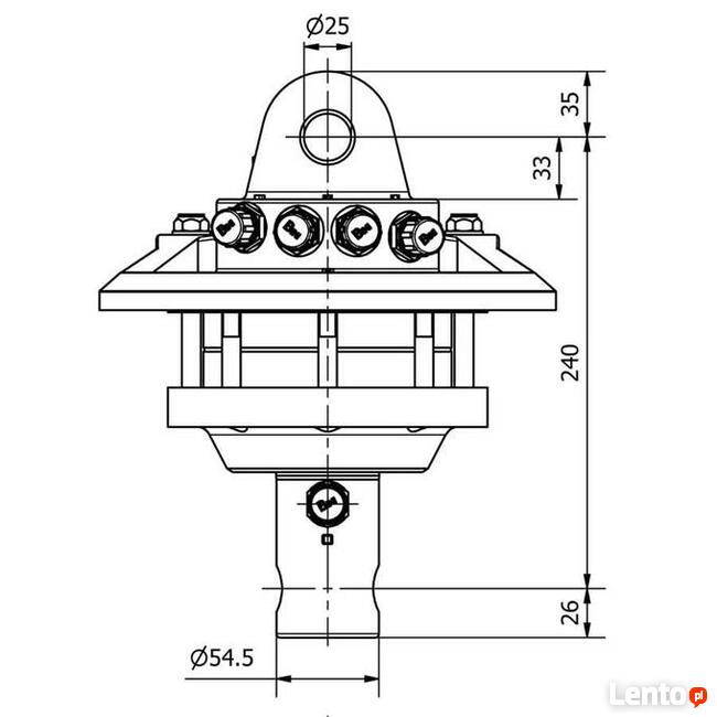 Rotator hydrauliczny 3t do Chwytak Żuraw Koparka Dźwig HDS