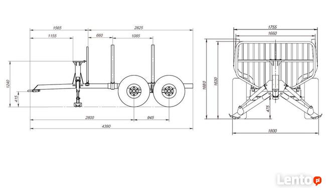 PRZYCZEPA LEŚNA 6t FARMA ŻURAW 4,2m HDS CHWYTAK ROZDZIELACZ