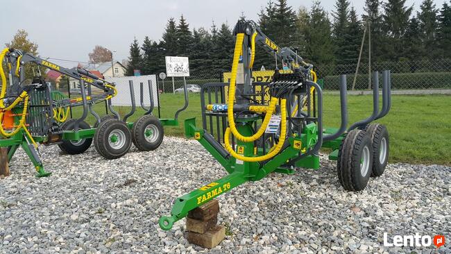 PRZYCZEPA LEŚNA 6t FARMA ŻURAW 4,2m HDS CHWYTAK ROZDZIELACZ