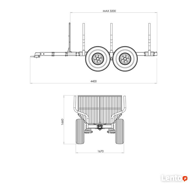 PRZYCZEPA LEŚNA COUNTRY 5t ŻURAW 4,8 HDS z TUZ POMPA na WOM