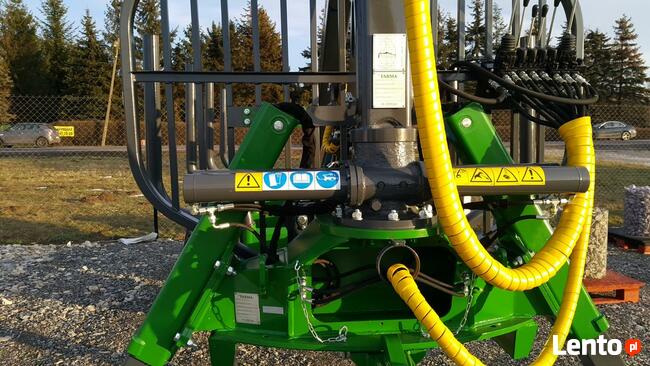 PRZYCZEPA LEŚNA FARMA 9t DŹWIG G3 6,7m wysuw 1,5m CHWYTAK