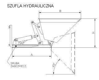 Szufla hydrauliczna 0,45m3 montowana na widłach