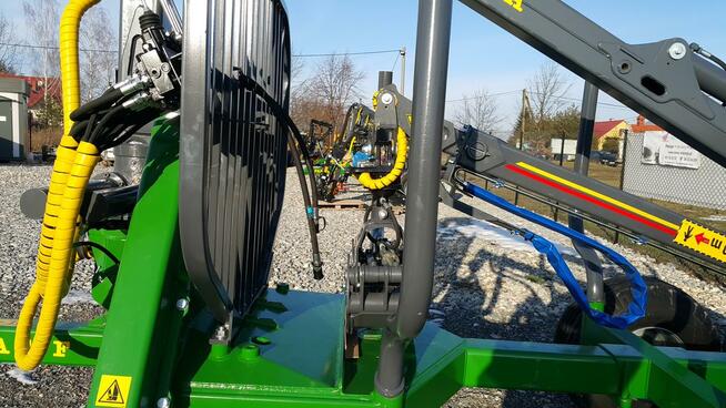 PRZYCZEPA LEŚNA 9t FARMA ŻURAW G3 DŹWIG 6,7m HDS WYSUW 1,5m