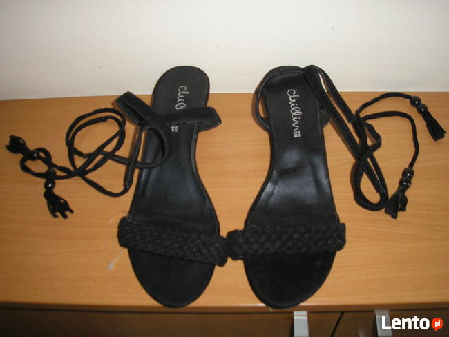 sandały-koturny wiązane 38 24-24,5cm. Chillin