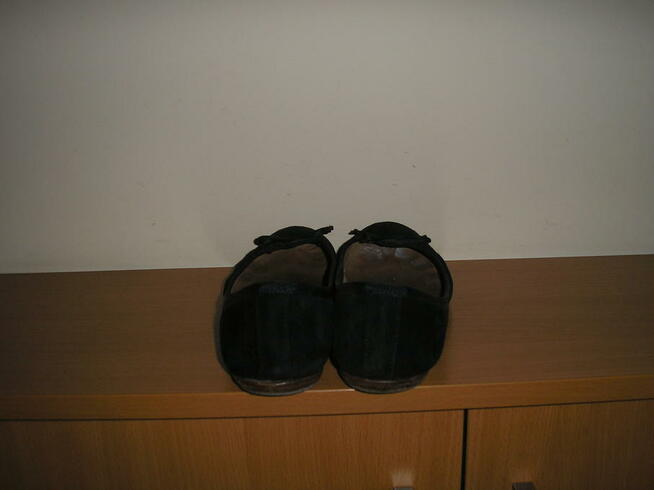 zamszowe baleriny 39 25cm., skóra naturalna