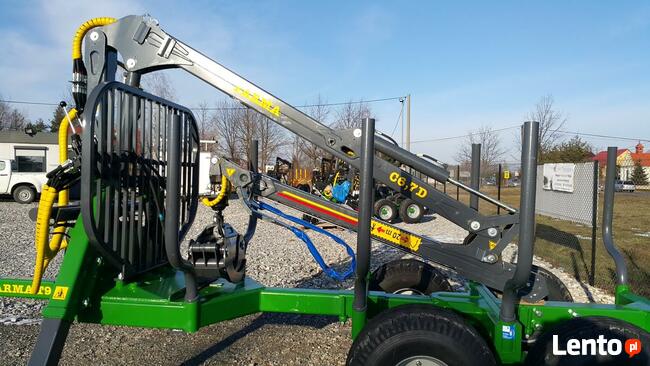 PRZYCZEPA LEŚNA 9t FARMA ŻURAW G3 DŹWIG 6,7m HDS WYSUW 1,5m