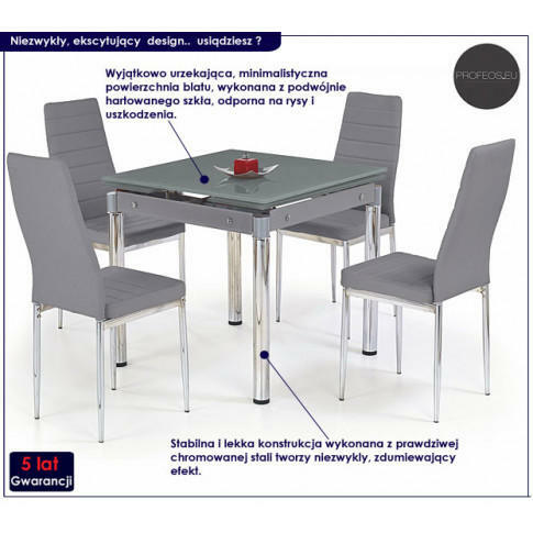 ROZKŁADANY STÓŁ CUBER - POPIELATY