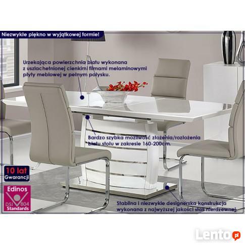 Stół rozkładany Doren - biały połysk.