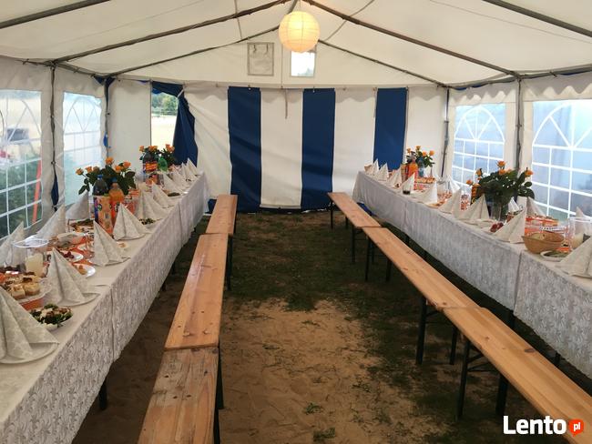 Wynajem namiotów bankietowych na polter, komunię, urodziny