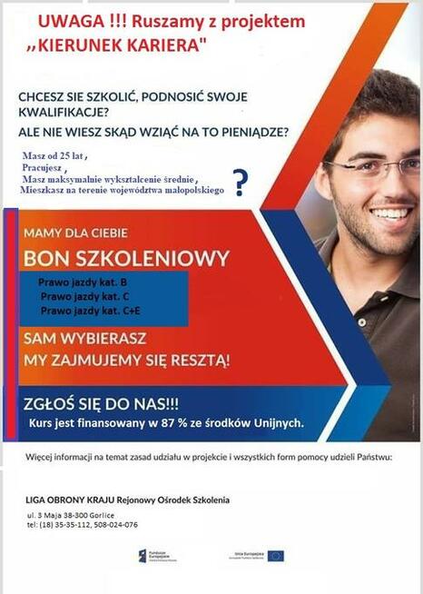 Prawo jazdy kat B,C,C+E, D w 85% finansowane dla pracujących