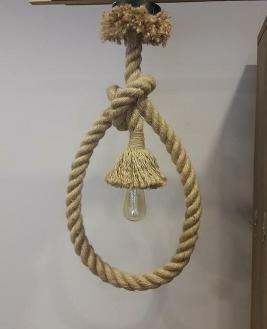 Lampa wisząca sznur żyrandol z liny 1,5m