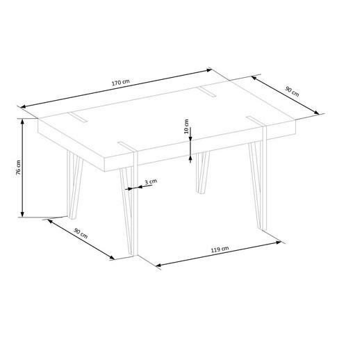 STÓŁ LOFTER - DĄB SAN REMO
