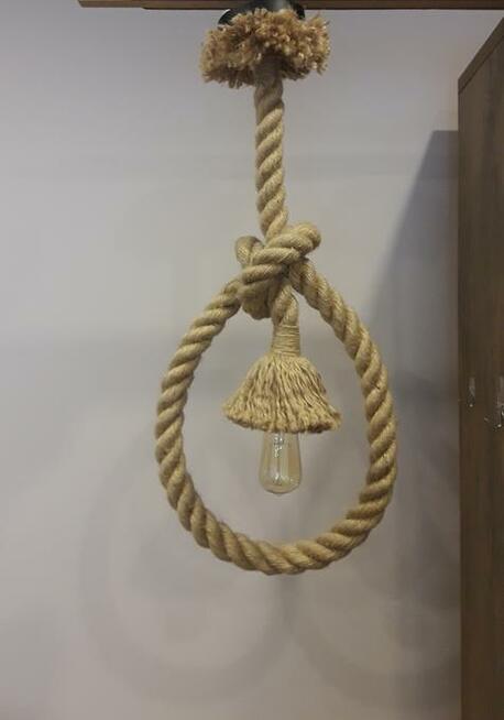 Lampa wisząca sznur żyrandol z liny 1,5m