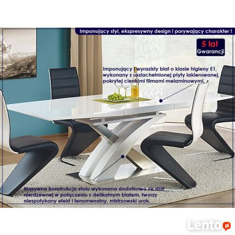 ROZKŁADANY STÓŁ ZANDER - BIAŁY POŁYSK