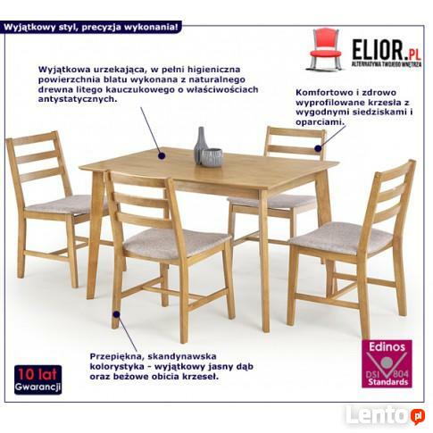 Zestaw stołowy Rawel - jasny dąb.