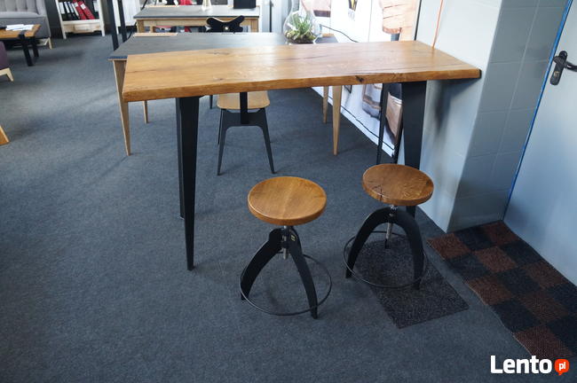 Stół wysoki, barowy dąb lity loft styl