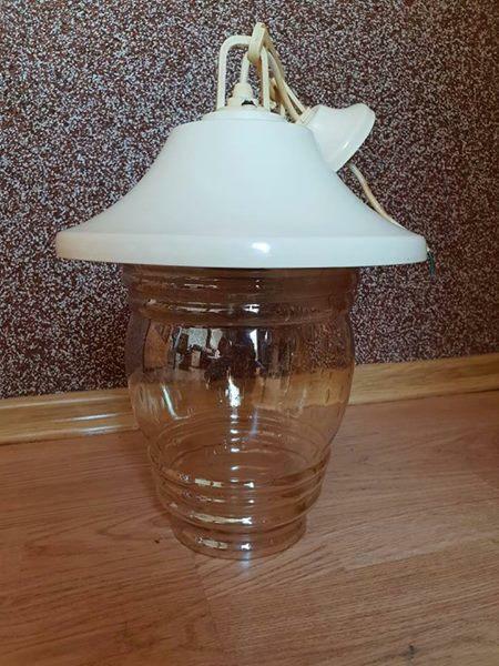 Stara lampa klosz rzyrandol PRL