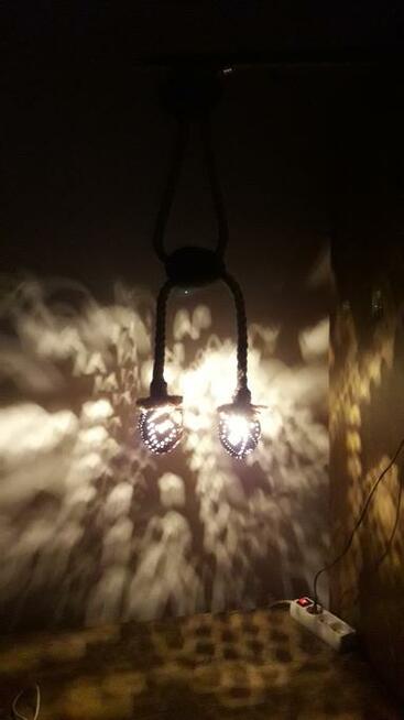 Lampa wisząca z liny jutowej KOKOS żyrandol sznur