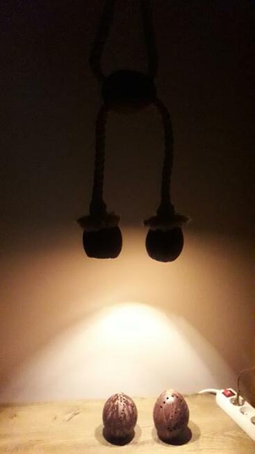 Lampa wisząca z liny jutowej KOKOS żyrandol sznur