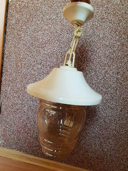Stara lampa klosz rzyrandol PRL