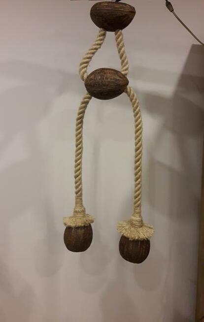 Lampa wisząca z liny jutowej KOKOS żyrandol sznur