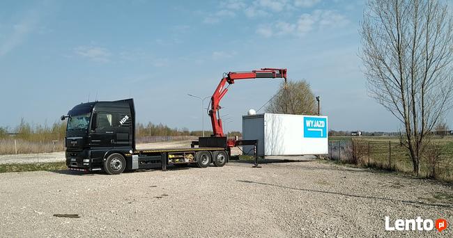 Transport HDS warszawa tir winda naczepa z wózkiem widłowym