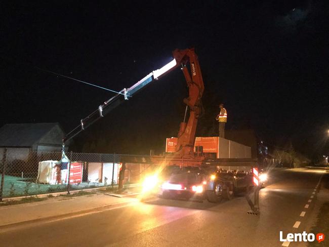 Transport HDS warszawa tir winda naczepa z wózkiem widłowym