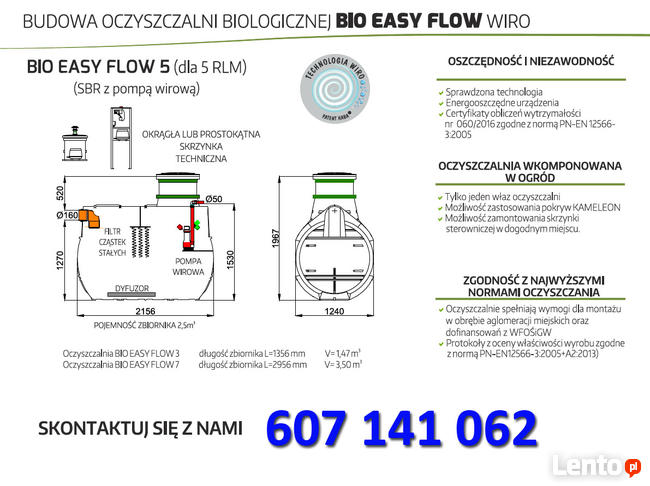 Bezzapachowe oczyszczalnie ścieków BIO EASY FLOW 5