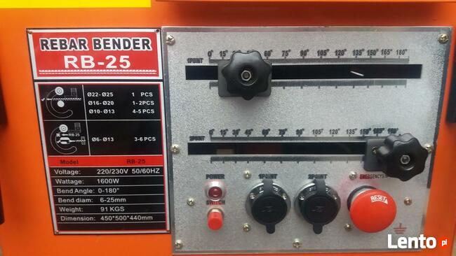 Giętarka do strzemion i prętów zbrojeniowych.