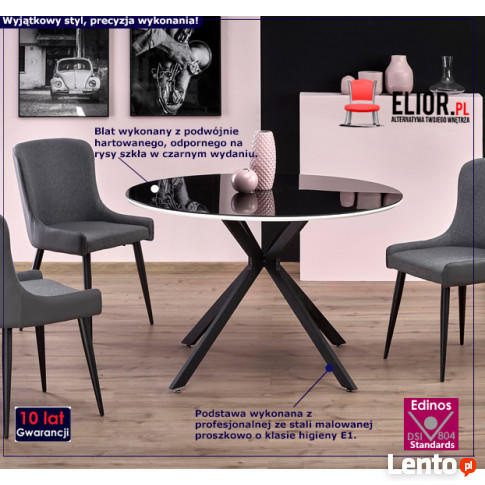 Szklany stół Adelo - czarny.