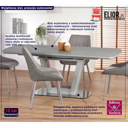 ROZKŁADANY STÓŁ TANUM - JASNY POPIEL