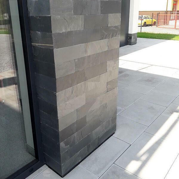 płytka kamienna łupek Black Slate naturalny 30x10x0,8-1,3
